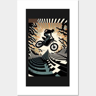 Dirt bike stunt - cool graphic Posters and Art